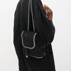 Stella McCartney Black Mini Falabella Chain Backpack